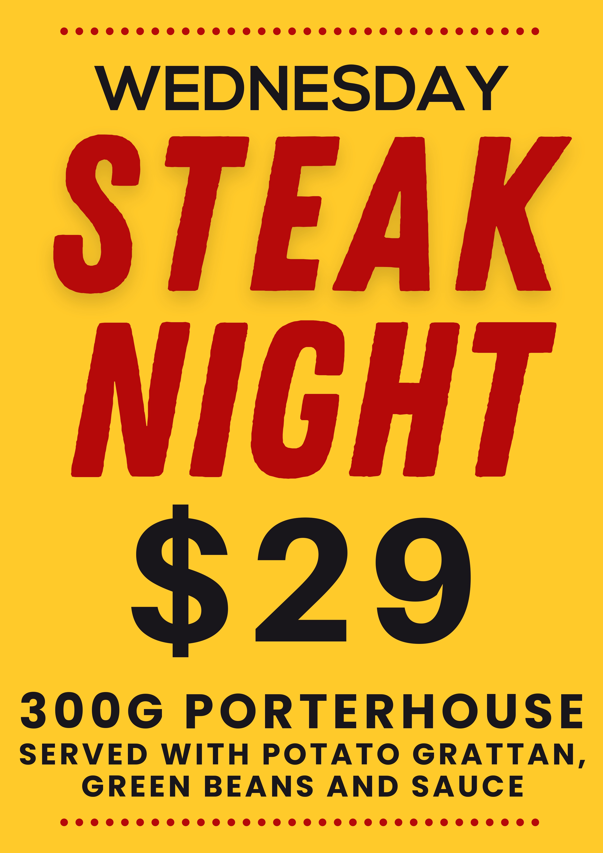 Wednesday - Steak Night